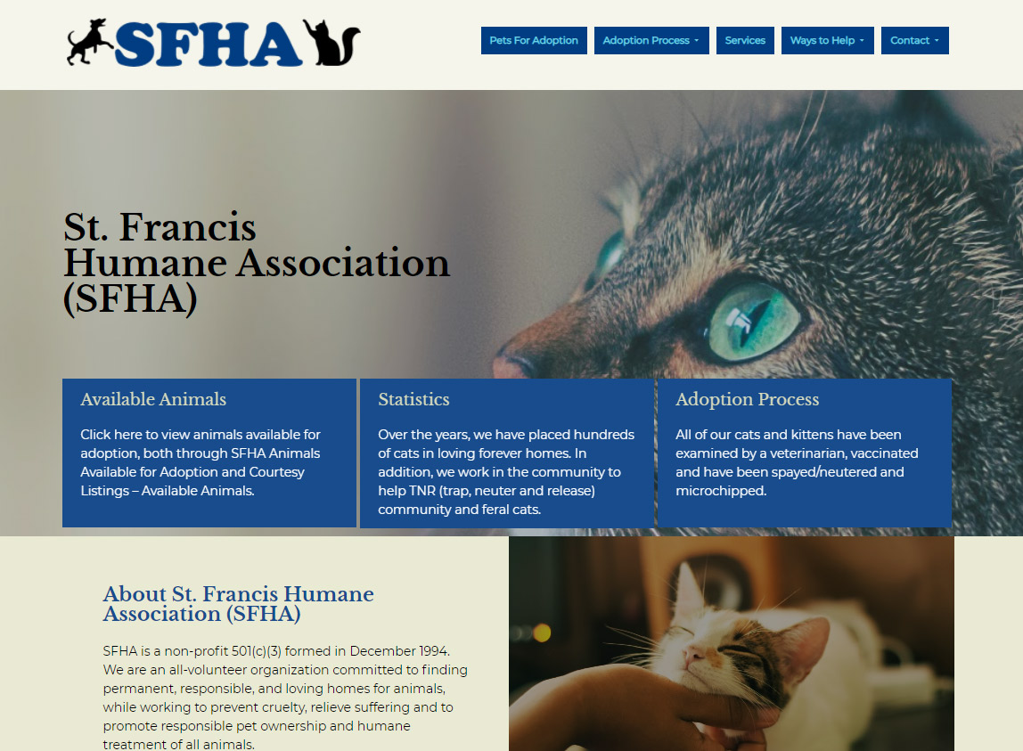 Website Design: St Francis Humane Association