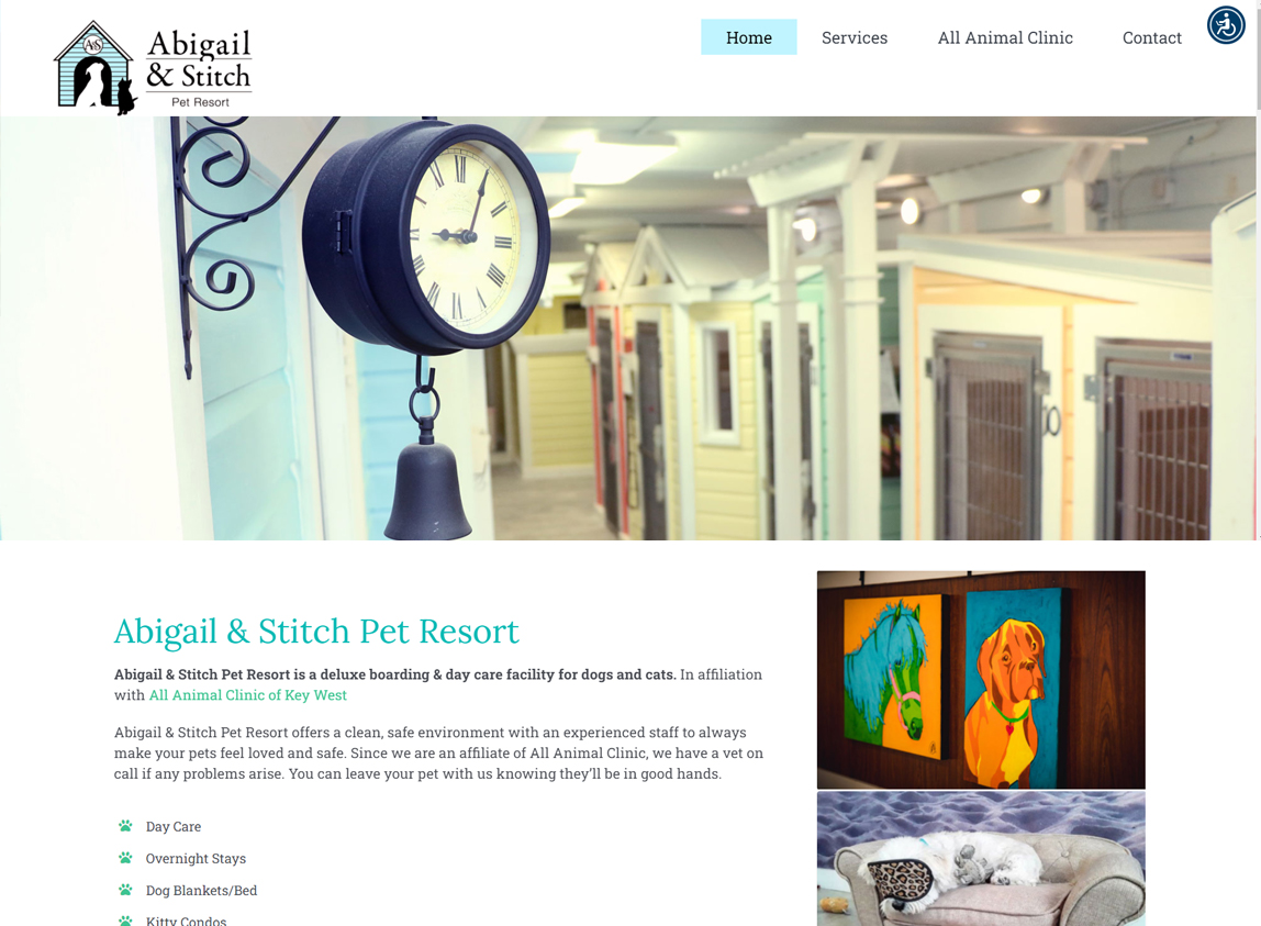 Website Design: Abigail & Stitch Pet Resort