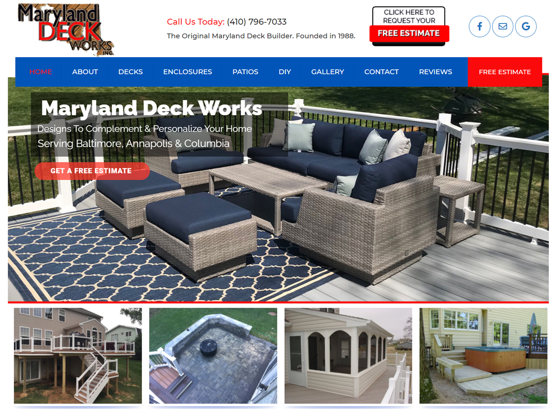Website Design: Maryland Deck Works