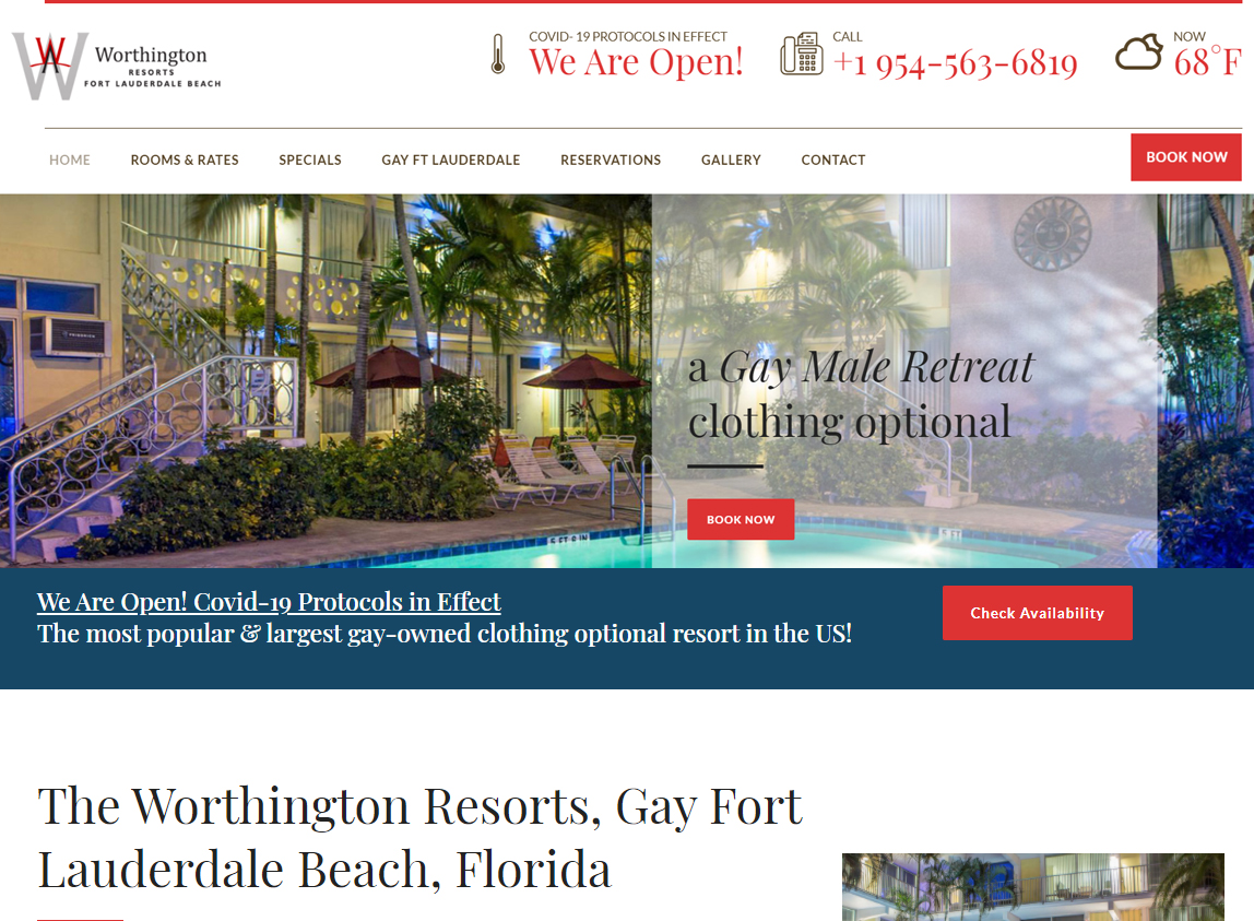 Website Design: Worthington Guesthouse in Ft Lauderdale, FL
